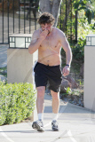 *EXCLUSIVE* Shia LaBeouf goes for a Shirtless Run