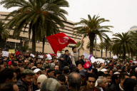 Tunisians protest at the RCD headquarters