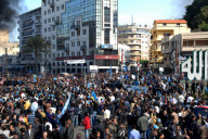 Protests against formation of Hezbollah government, Beirut, Lebanon - 25 Jan 2011