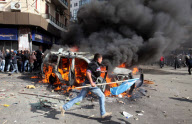 Protests against formation of Hezbollah government, Beirut, Lebanon - 25 Jan 2011