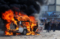 Protests against formation of Hezbollah government, Beirut, Lebanon - 25 Jan 2011