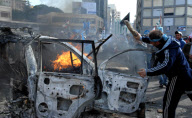 Protests against formation of Hezbollah government, Beirut, Lebanon - 25 Jan 2011