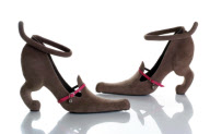 Bizarre high heel shoes by artist Kobi Levi, Tel Aviv, Israel - Sep 2010