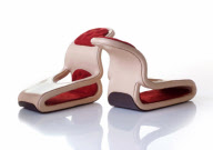 Bizarre high heel shoes by artist Kobi Levi, Tel Aviv, Israel - Sep 2010