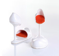 Bizarre high heel shoes by artist Kobi Levi, Tel Aviv, Israel - Sep 2010