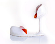 Bizarre high heel shoes by artist Kobi Levi, Tel Aviv, Israel - Sep 2010
