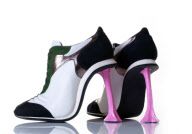 Bizarre high heel shoes by artist Kobi Levi, Tel Aviv, Israel - Sep 2010