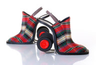 Bizarre high heel shoes by artist Kobi Levi, Tel Aviv, Israel - Sep 2010