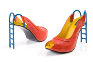 Bizarre high heel shoes by artist Kobi Levi, Tel Aviv, Israel - 12 Jan 2011