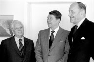 Governor Ronald Reagan visits NATO headquarters