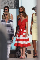 Dannii Minogue and Twiggy in Miami Beach shooting commercial.
