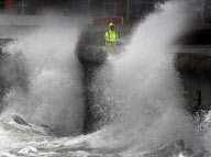 Gale force winds and waves batter Southsea seafront, Portsmouth, Britain - 05 Feb 2011