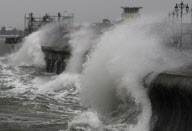 Gale force winds and waves batter Southsea seafront, Portsmouth, Britain - 05 Feb 2011