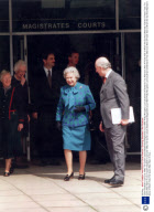 Queen Elizabeth Ii (jan-june 1996) The Queen Leaves Maidenhead Magistrates Court With Phillip Wroughton Lord Lieutenant Of Berkshire This Afternoon After A Private Visit In Which She Sat And Watched A Series Of Mock Trials The Queen Was Taken To Cour