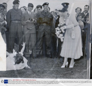 Queen Elizabeth (queen Mother) (died 30/3/02) 1955 Bicentenary Celebrations Of The Kings Own Yorkshire Light Infantry. Deep Down Does Selinda Slingsby. Deep Down For The Most Important Curtsy Of Her Life. And To The Lips Of The Queen Mother She Bring