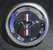 Ford Mustang logo at Chicago Auto Show