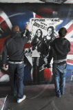 Street artists create artwork of Kate Middleton and Prince William,based on famous Sid and Nancy photograph, Southbank, London  - 10 Feb 2011