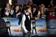 Justin Bieber attends the "Never Say Never" European Premiere