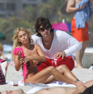 Shauna Sand spent the afternoon frolicking with her young new HUSBAND ! in Miami Beach.