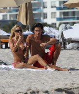 Shauna Sand spent the afternoon frolicking with her young new HUSBAND ! in Miami Beach.