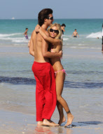 Shauna Sand spent the afternoon frolicking with her young new HUSBAND ! in Miami Beach.