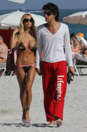 Shauna Sand spent the afternoon frolicking with her young new HUSBAND ! in Miami Beach.