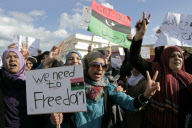 Libyans protest against Qaddafi