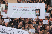 Libyans protest against Qaddafi