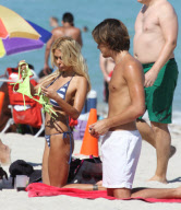 Shauna Sand and her new husband Laurence Miami Beaches during Sturday.