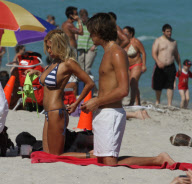 Shauna Sand and her new husband Laurence Miami Beaches during Sturday.
