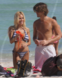 Shauna Sand and her new husband Laurence Miami Beaches during Sturday.