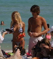 Shauna Sand and her new husband Laurence Miami Beaches during Sturday.