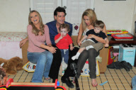 *EXCLUSIVE* Charlie Sheen at home with his boys and girls ( NO TV OR WEB USE PERMITTED )