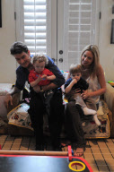 *EXCLUSIVE* Charlie Sheen at home with his boys and girls ( NO TV OR WEB USE PERMITTED )