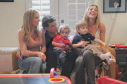 *EXCLUSIVE* Charlie Sheen at home with his boys and girls ( NO TV OR WEB USE PERMITTED )