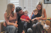 *EXCLUSIVE* Charlie Sheen at home with his boys and girls ( NO TV OR WEB USE PERMITTED )