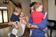 *EXCLUSIVE* Charlie Sheen at home with his boys and girls ( NO TV OR WEB USE PERMITTED )