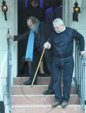 A frail Lord Snowdon seen lunching at San Lorenzo