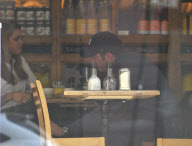 CHRIS O'NEIL, PRINCESS MADELEINE BOYFRIEND TOUCHING HER LEG AS THEY HAVE BREAKFAST IN A CAFE IN SOHO.