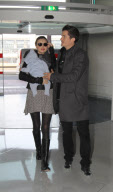 Orlando Bloom Miranda Kerr and son Flyn at Paris airport