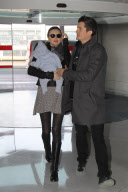 Orlando Bloom Miranda Kerr and son Flyn at Paris airport