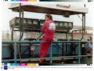 Mclaren Formula 1 Driver Ayrton Senna Takes Time Out To Watch His Rivals In Practice Yesterday. Pkt4943 - 336839