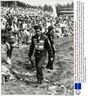 A Disconsolate Ayrton Senna Heads Back To The Pits After Spinning Off At Silverstone During The British G.p. Some Sections Of The Crowd Cheered The Brazilianas Misfortune; His Icy Persona Didnat Endear Him To All Motor Racing Fans. 14/7/1989