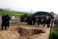 Israeli police arresting ultra Orthodox Jews during a protest against digging up tombs, Haifa, Israel - 06 Mar 2011