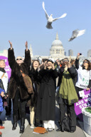 'Join Me On The Bridge' campaign marking 100th Anniversary of International Women's Day, Millennium Bridge- London, Britain - 08 Mar 2011