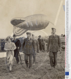 Queen Elizabeth (queen Mother) (died 30/3/02) April 1939 Queen Elizabeth (queen Mother) Sightseeing With Mr (neville) Chamberlain During A Barrage Balloon Display At Hook Surrey In April 1939.