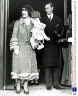 Duchess Of York Later Queen Elizabeth The Queen Mother And Duke Of York Later George Vi Pictured Leaving The Cinema After The Duchess Had Been Presented With A Teddy Bear In 1926.