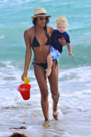 Lilly Becker and Son Play at the Beach