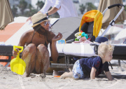 Lilly Becker and Son Play at the Beach