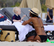 Lilly Becker and Son Play at the Beach